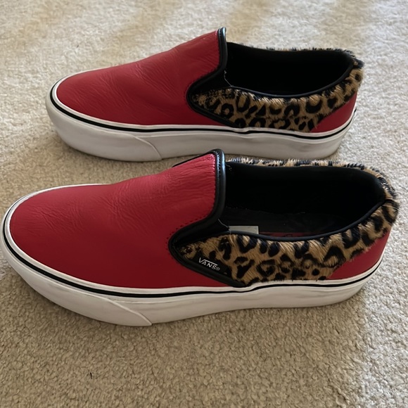 Vans Rare Sample Leather Faux Leopard Slip-on - Picture 4 of 7